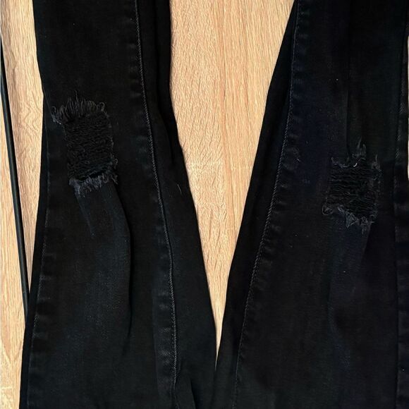 ART CLASS DARK WASH Black DENIM DISTRESSED SKINNY FIT JEANS Size 8 - Picture 2 of 4